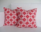 Coral Gotcha - Throw Pillow Covers for Throw Pillows - 20x20 or 22x22 Pair - Premier Prints Fabric