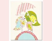 Baby Girl Nursery Art, NURSERY ART PRINT, Personalized Nursery Prints, 8x10 Nursery Print, Pastel Colors Nursery Art, Birds Nursery Print