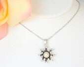 art deco clear crystal swarovski pearl rhinestone tibetan silver plated necklace wedding jewelry bridal jewelry bridesmaid gifts