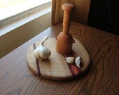 Garlic Crusher - honey locust wood - handmade unique garlic press