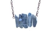 Purple Blue Titanium Quartz Chakra Opening Necklace - Raw Titanium Aura Quartz Crystal Necklace for Opening and Energizing Your Chakras