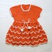 RESERVED Vintage dress, toddler 2T. Orange-red and white. Hand knit