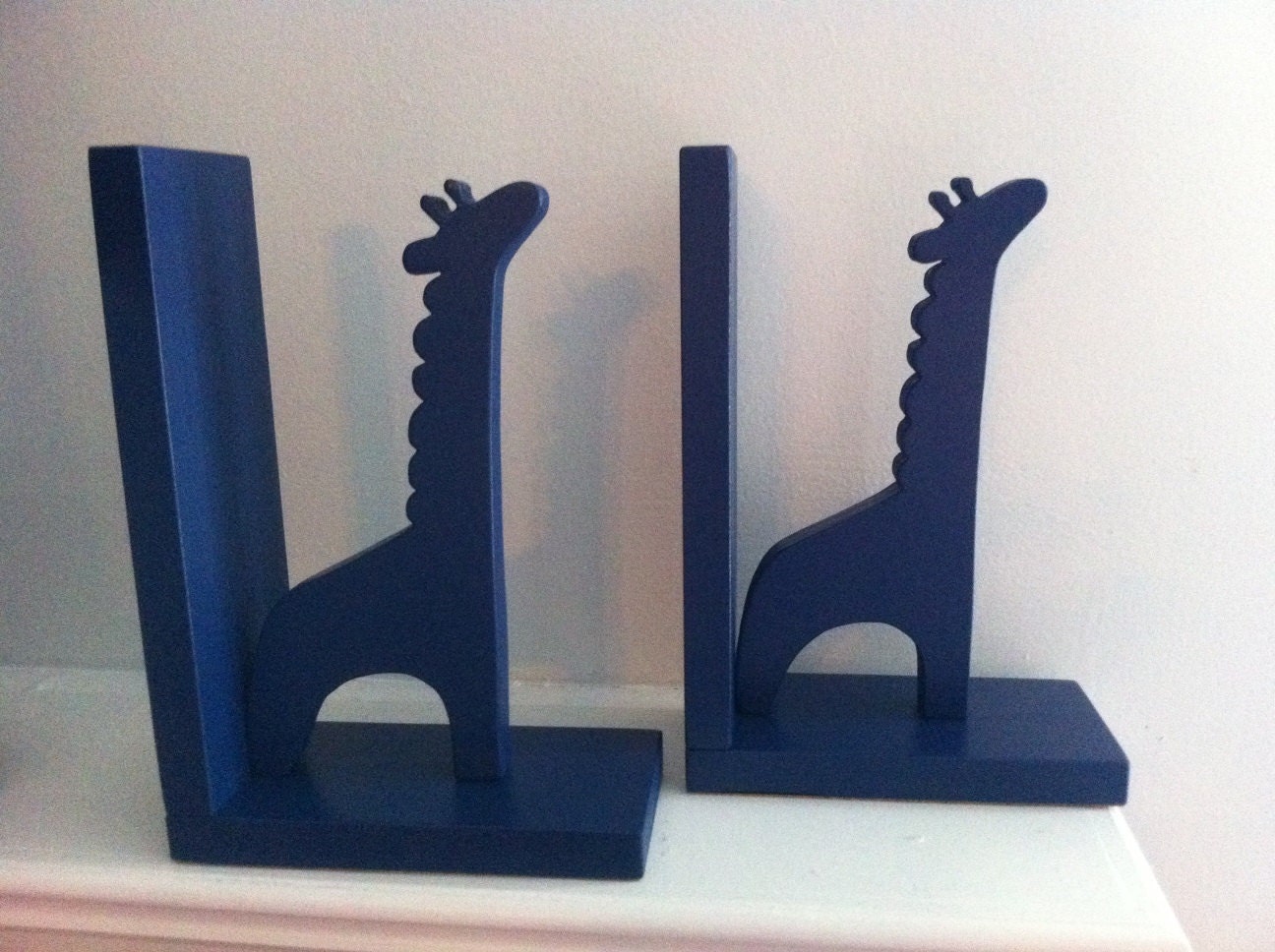 Pair of Navy Blue Giraffe Bookends - custom colors available