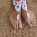 Beach wedding White Crochet wedding Barefoot Sandals, Nude shoes, Foot jewelry, Bridal, Victorian Lace, Sexy, Yoga, Anklet