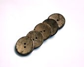 Medium 30mm Coconut Buttons: brown natural coconut buttons, 2-hole, set of 5