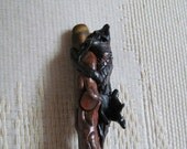 Sculpture Fairy Wizard Fantasy Renaissance Dragon Wand Brown