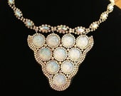 Lumen necklace - made of aurora borealis crystals and resin cabochons
