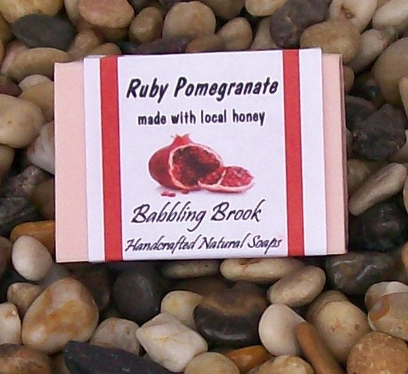 Ruby Pomegranate, tart,  sweet, handmade natural soap.
