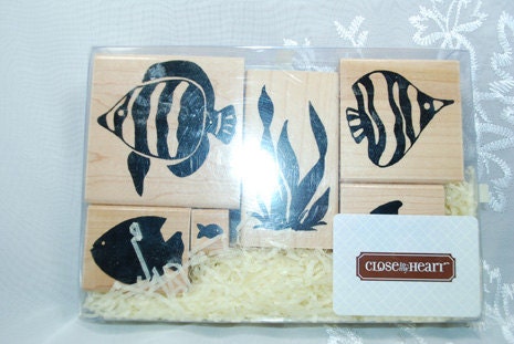 Close to My Heart Stamp Set  RUBBER STAMPS CTMH - Ocean Beach Sea - Never Opened - Scrapbooking Cardmaking Collage Crafts