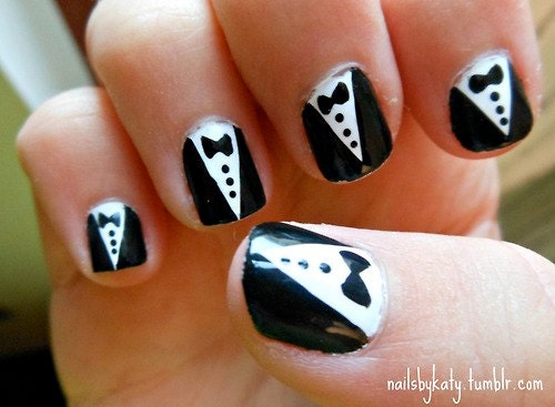 Tuxedo Nails
