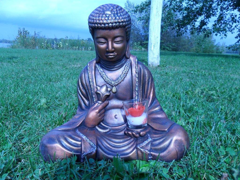 Ceramic Large Buddha -15 inches high - hand painted, indoor outdoor