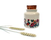 Ceramic Jar Pot Vintage Retro Rustic Farmhouse Kitchen Storage - muntjacvintage