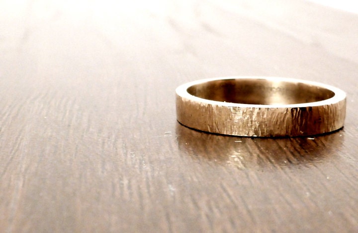 Handmade Hammered Bronze Ring Size 8