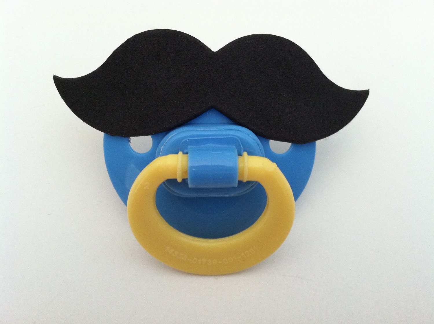 MUSTACHE PACIFIER (blue & yellow)