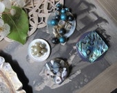 Handmade Antique Button Vintage Earring Refrigerator Magnet Set of 4