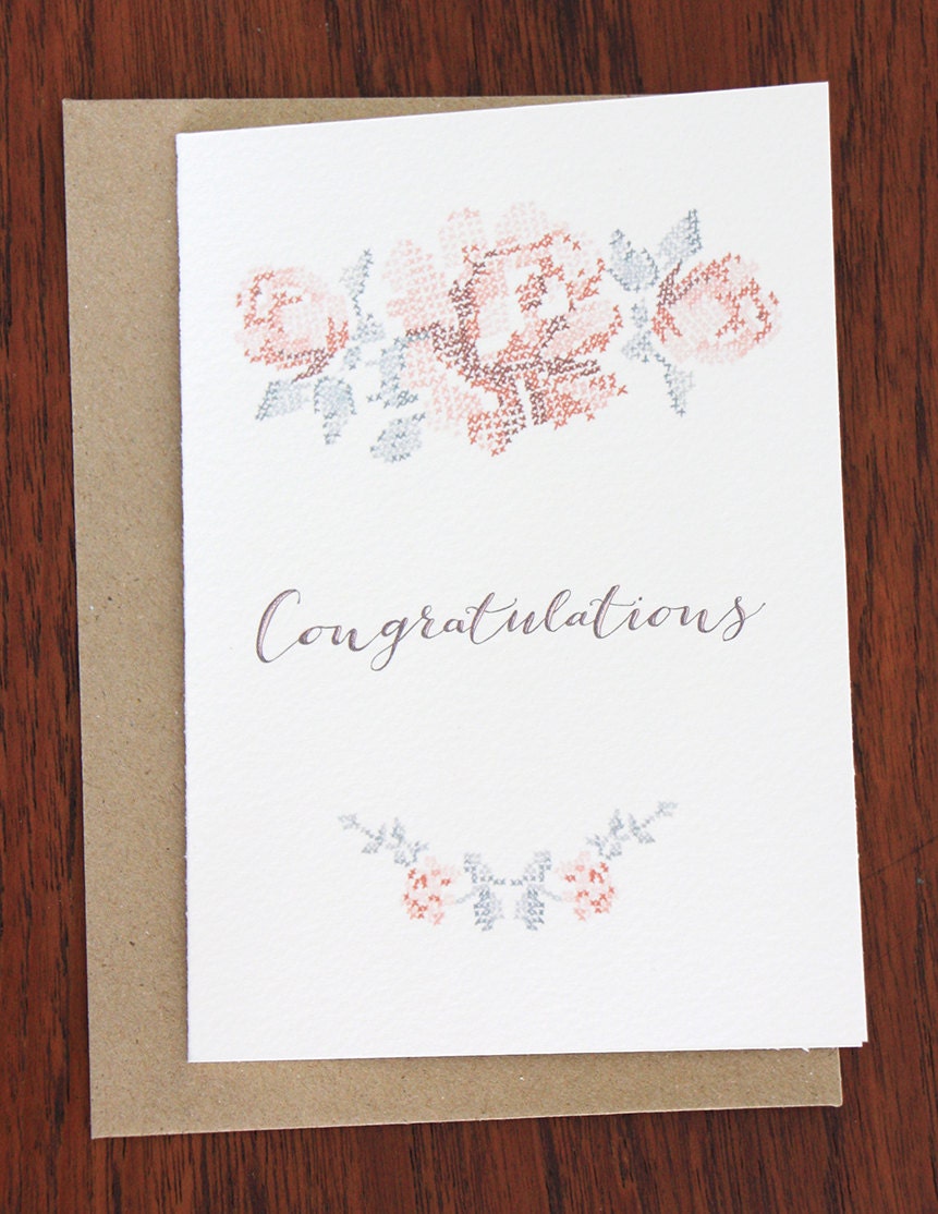 Congratulations Roses Cross Stitch