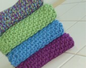 Majestic Purple Mountains, Set of Four Dishcloths, Handknit, Cotton, Dish cloth, Wash cloth, Kitchen, Dishes, Gift