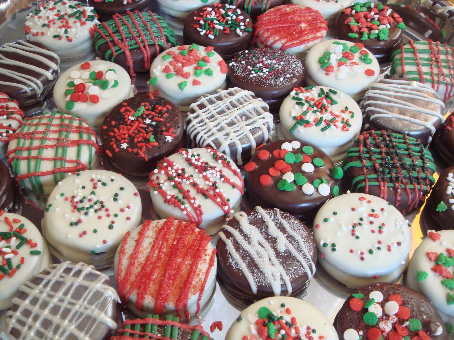 Tablescape dessert platters chocolate-covered oreos cookies cake pops candy for your party event