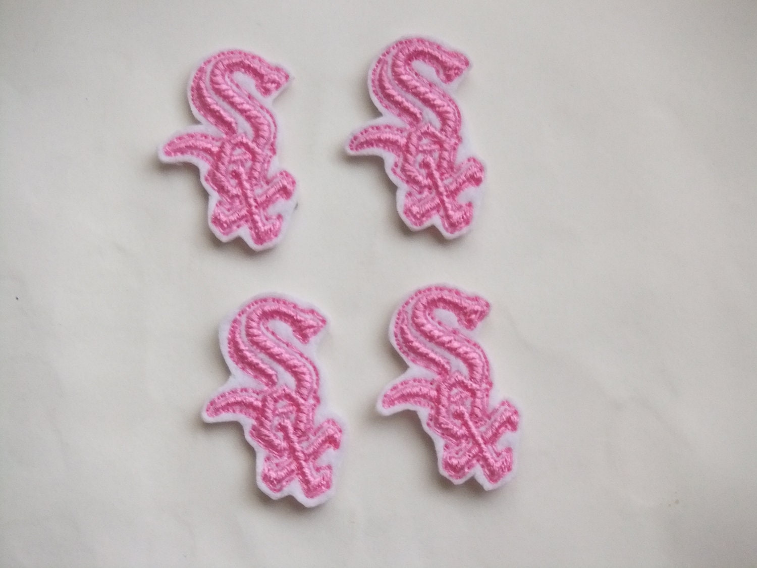 Adorable Chicago Baseball Felt Pieces Machine Embroidered for Hair Clips Bows Applique Embellishments