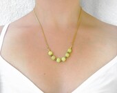 Lemon Jade and Pyrite Necklace - Yellow Green Beaded Necklace - Bright and Cheerful - Boho Chic Jewelry - BOHEME Collection