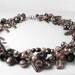 Multi Strand Pearl Necklace Brown Rust Charcoal Black Pearls Statement Necklace - Wedding Jewelry