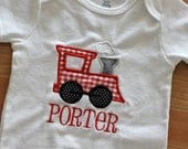 Gingham Train Onesie or Shirt