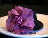 SALE Layered Ruffled Flower - Dark Purple - Vintage Look - Large, Full & Fluffy - 4 1/2" - 4.5 inches