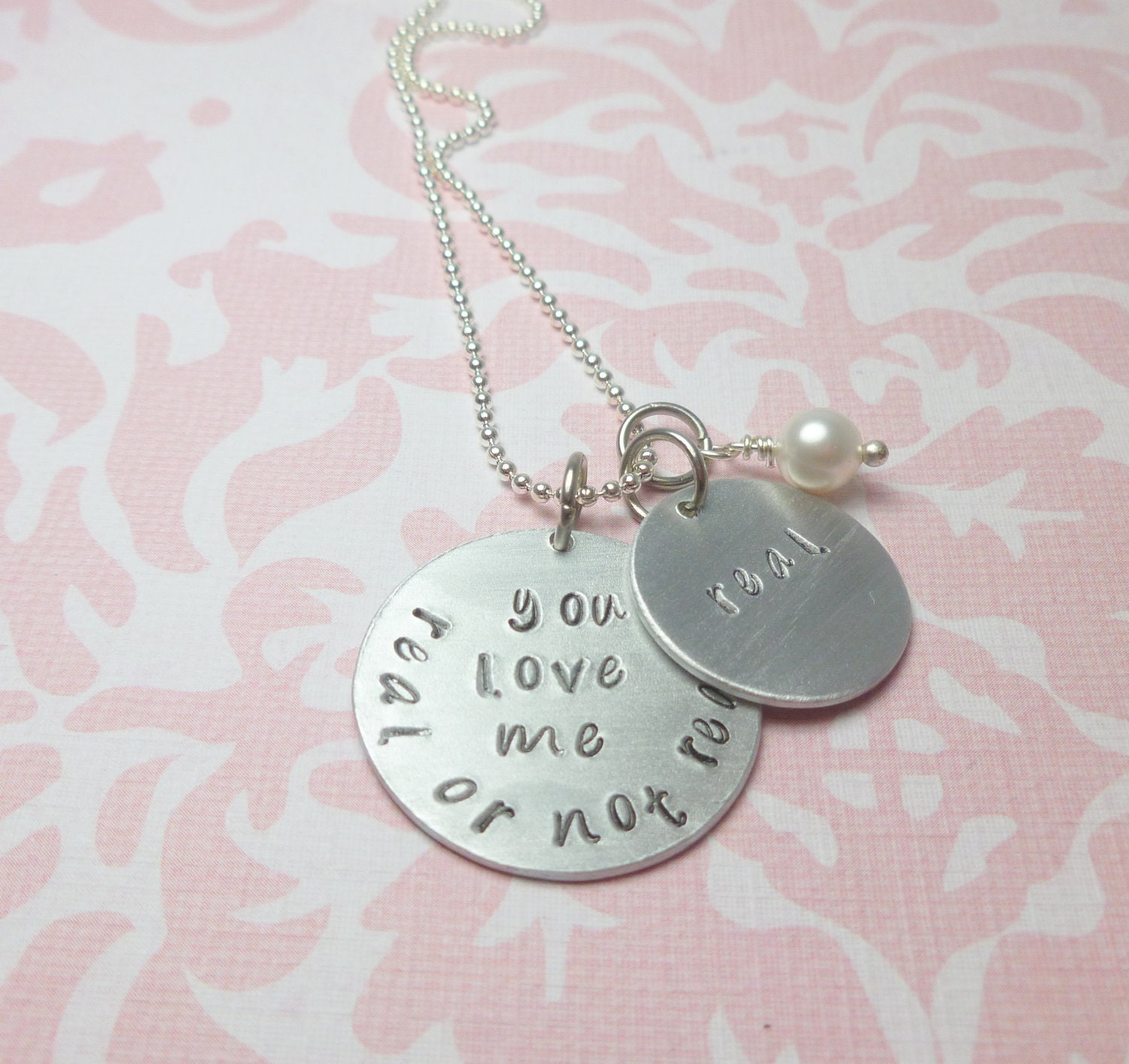 Hunger Games Jewelry Accessories - Hand stamped Real or not real, real, Necklace