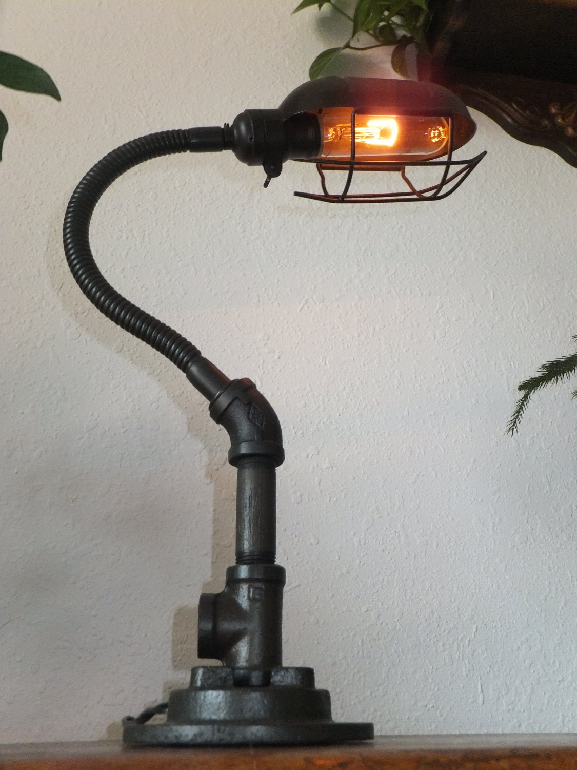 Steampunk desk lamp industrial steam punk light vintage machine age edison bulb  antique