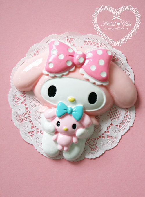 Big 90mm x 90mm Cute Kawaii Bunny Cabochon