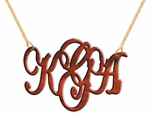 Hand Made Custom Tortoise Shell Monogram Initials Personalized V Party Jewelry  Acrylic    Necklace  Pendant   Bracelet   Earrings  Keychain