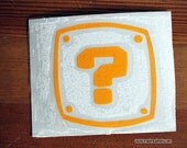 Retro mario question mark box art vinyl sticker