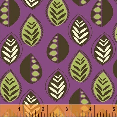SALE - Chelsea Collection - Windham Fabrics - Purple Leaves - Half Yard
