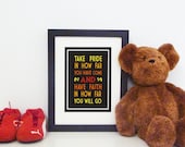 Take Pride In How Far You Have Come - Ombre Christian Larson Quote Typography Art Print 5x7