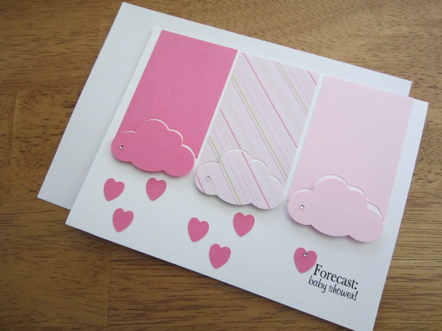 Handmade Baby Shower Invitation - Cloud Shapes