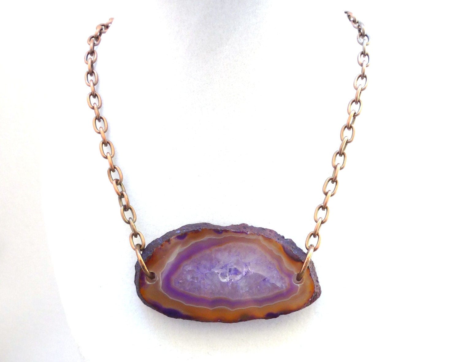 Agate Necklace on Purple Agate Necklace By Thegentlejackalope On Etsy