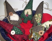 HANDMADE CHRISTMAS ORNAMENTS (5) Primitive/Country/  Rustic /Cottage Chic Great Gift Idea