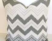 CHEVRON THROW PILLOWS 16x20 or 12x20 Ikat Throw Pillow Covers 16 x 20 or 12 x 20 Lumbar Gray Decorative Throw pillows missoni