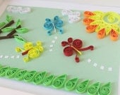Quilled Art - Butterfly Breezes - Summer Nature Scenes - OOAK Handmade Decorative Artwork - Quilling247