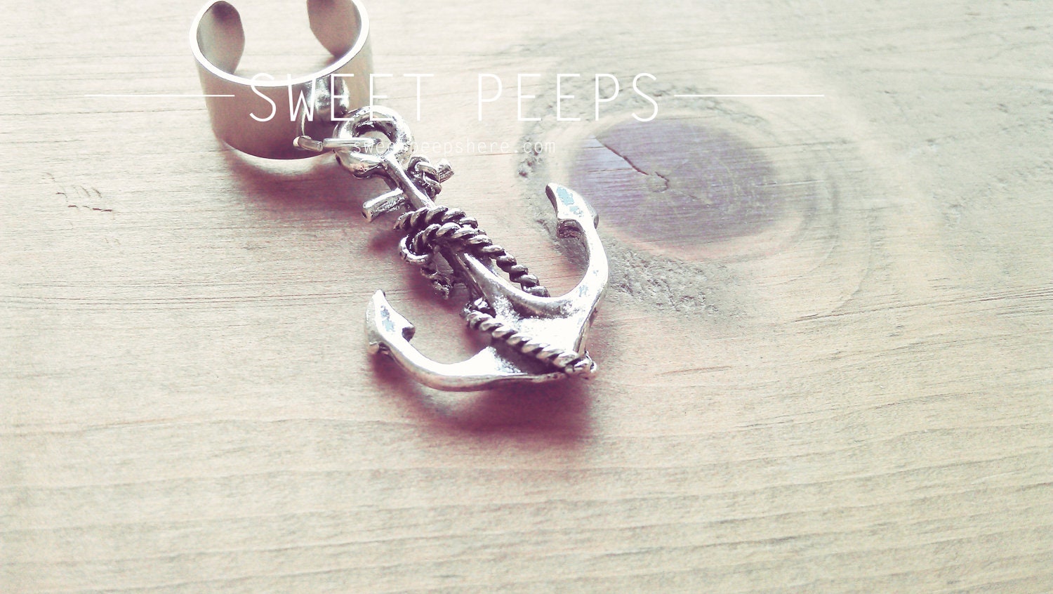 Silver Anchor Ear Cuff