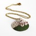 Sea Shell Necklace Pendant Necklace - Woodland Forest Green, Olive Green
