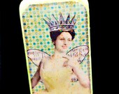 Pendant - Altered Art Domino with Woman with Crown