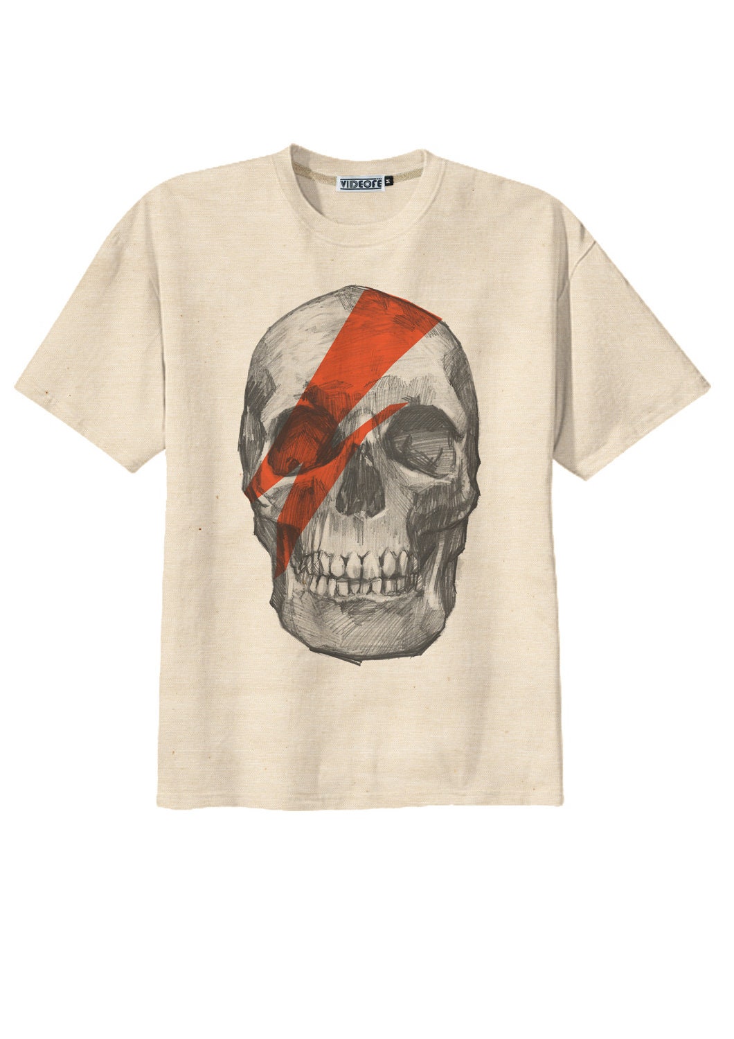 Retro David Bowie Skull SkeletonPunk Rock T-Shirt Tee Organic Cotton Vintage Look Size S M L