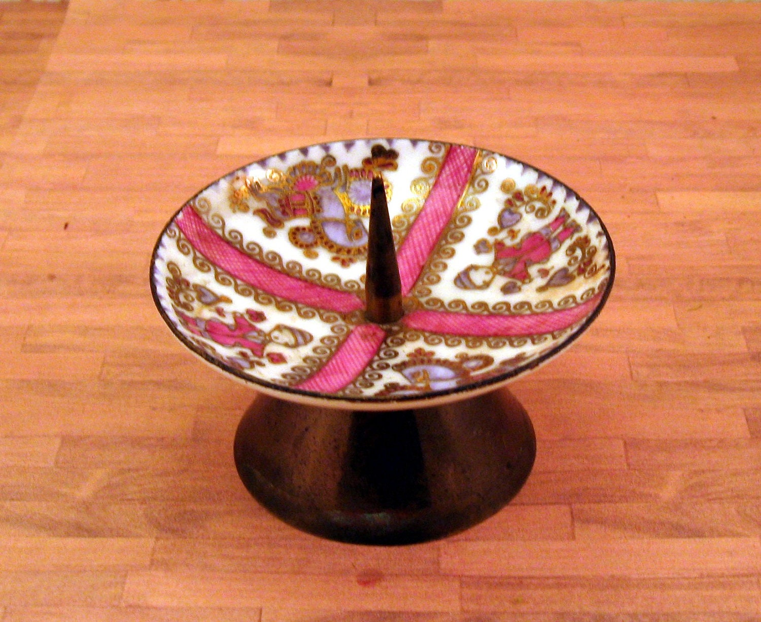 Vintage Enamel Candle Holder ARTA Copper Austrian