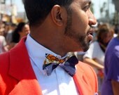Blue Purple Gold Ankara Bow Tie