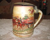 Vintage Budweiser Beer Stein with Metal lid
