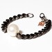 Zoe Chain and Pearl Bracelet in GUNMETAL