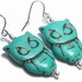 Turquoise Owl Beaded Earrings Bohemian Jewelry