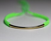 Gold bar macrame bracelet