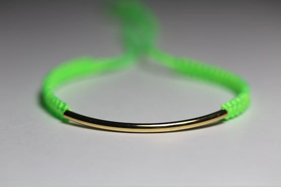 Gold bar macrame bracelet